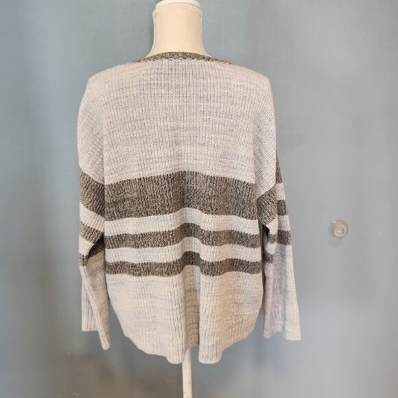 Victoria's Secret color block striped cable knit Chunky slouchy sweater - Picture 3 of 5